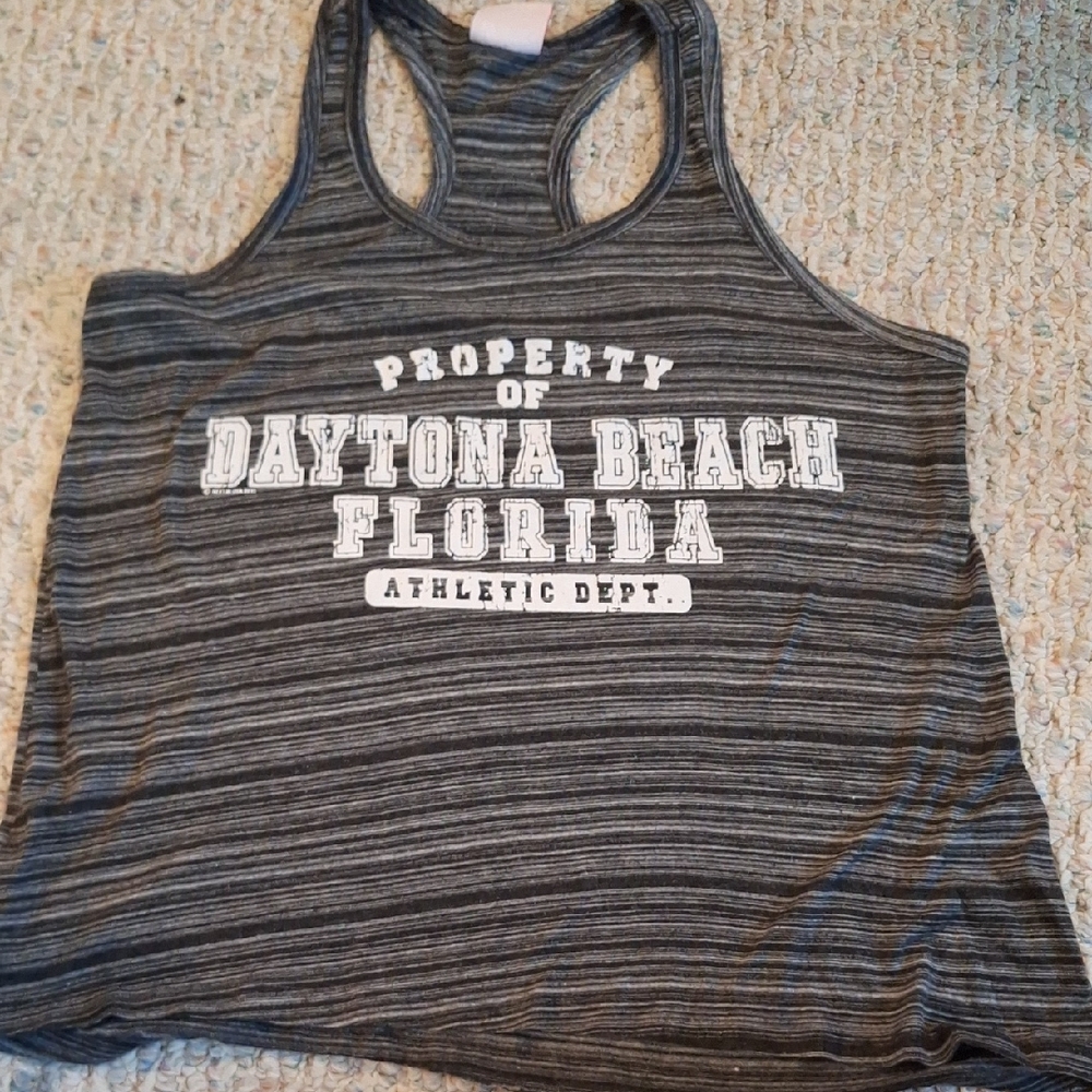 Daytona Beach Gray Striped Women's Tank Top